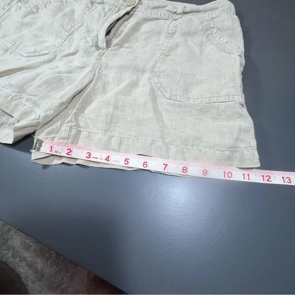 Tommy Bahama 100% Linen Khaki Shorts Size 6 | Leigh Fit Low Rise - Picture 8 of 12